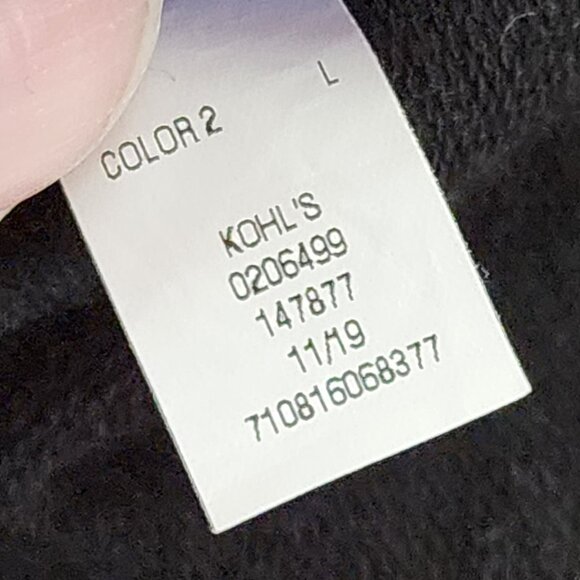 Apt. 9 Black w/Black Check Layer Roll Sleeves Poly Rayon Span Pull Over Top L - Picture 16 of 16